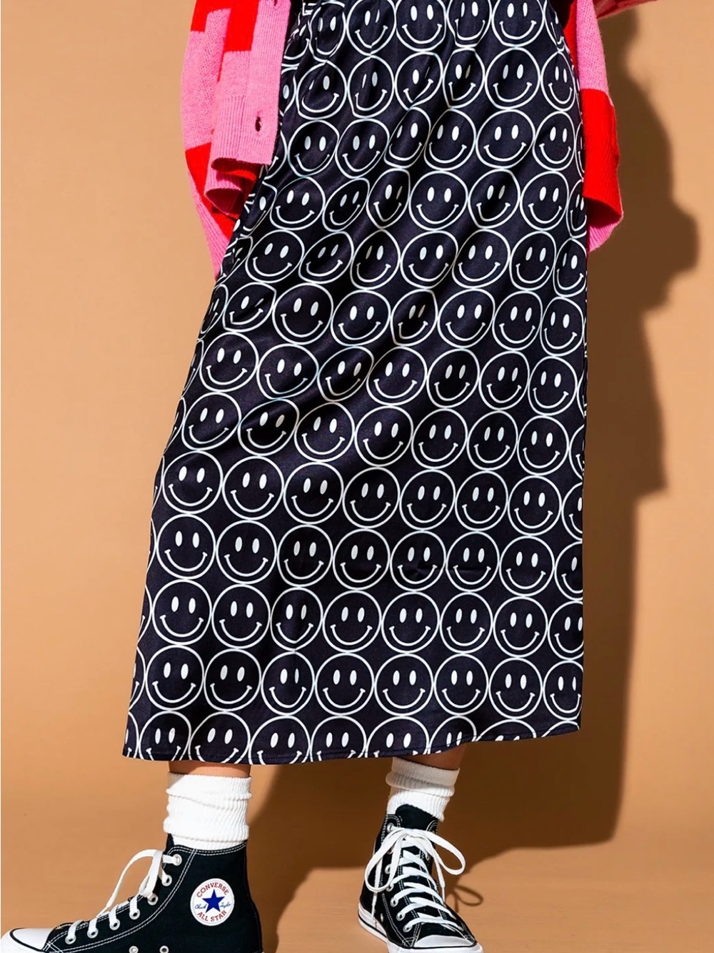 Dressed in Lala Happy Face Midi Skirt